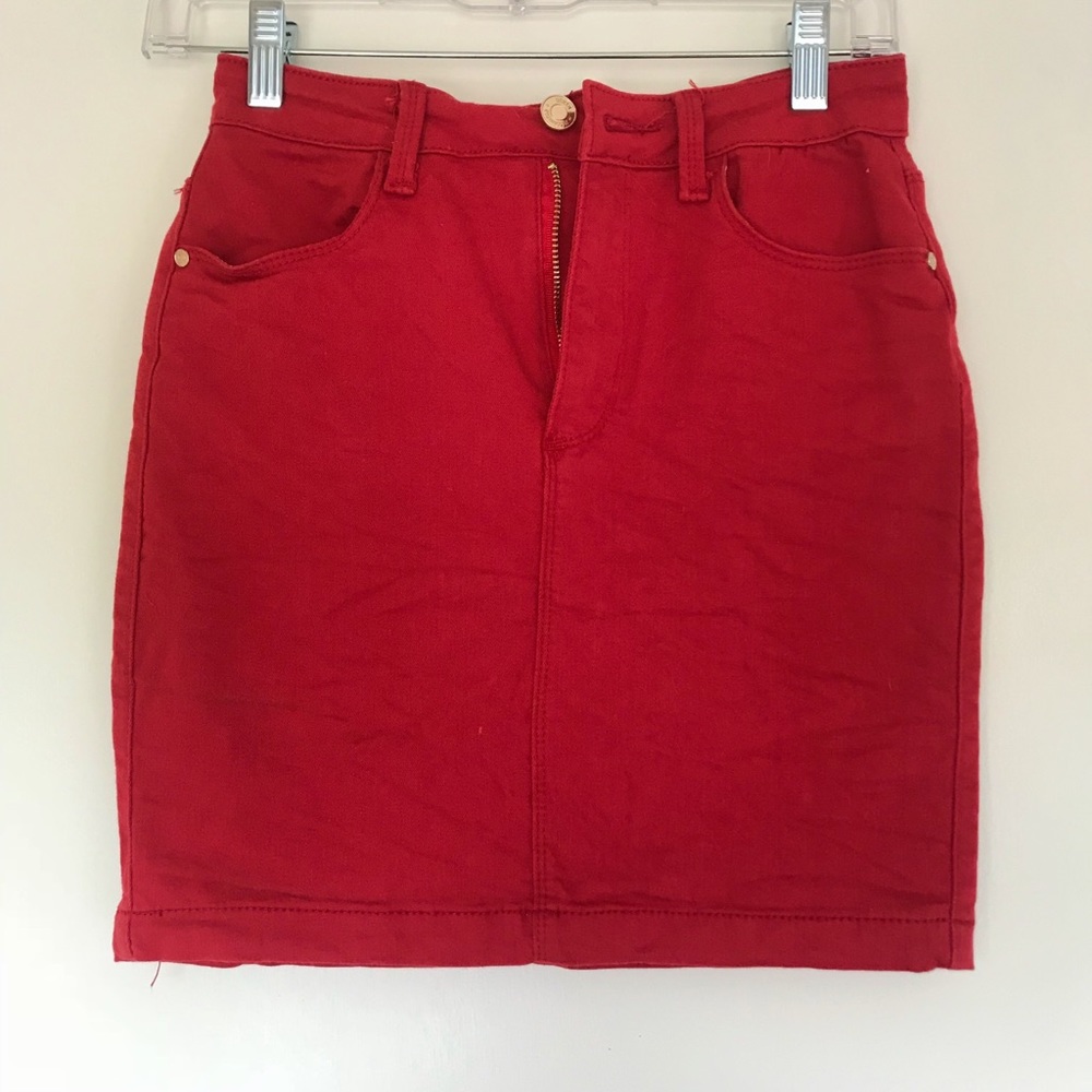 Missguided Red Mini Skirt